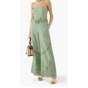 HEMANT & NANDITA Green Strapless Top